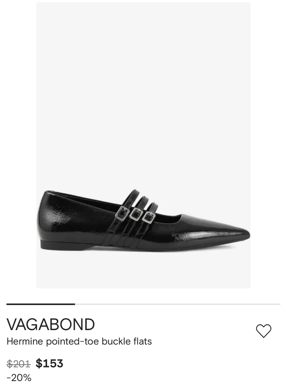 Vagabond Hermine Triple-Buckle Pointed-Toe Flats - Black